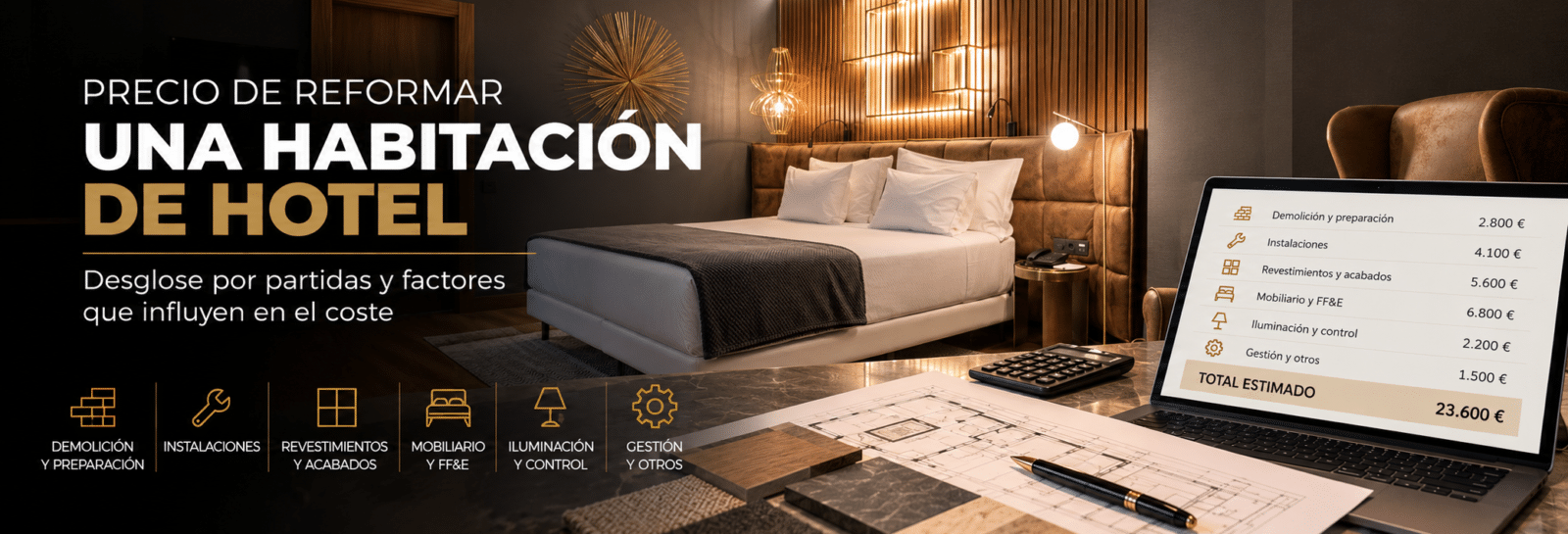 Imagen de la noticia Precio de reformar una habitación de hotel por partidas